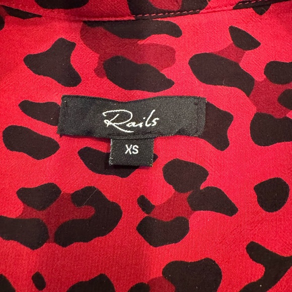 Rails Lillian Red Leopard Blouse - size XSmall - Picture 7 of 12